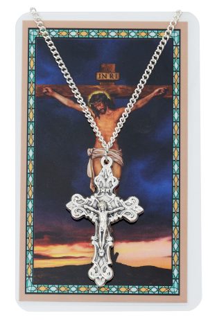 CRUCIFIX ON 24" CH W PRAYER