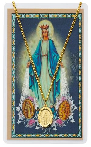 G/PEWTER MIRAC. PRAYER CARD