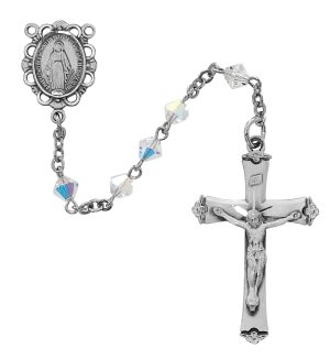 Crystal Swarovski Bead Rosary Boxed