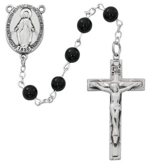 Sterling Silver Black Onyx Rosary