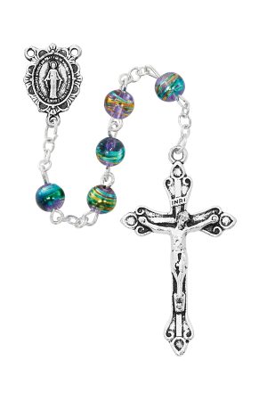 PURPLE MULTI-COLOR ROSARY DELUXE GIFT BOX