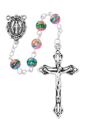 PINK MULTI-COLOR ROSARY DELUXE GIFT BOX
