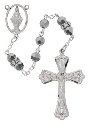 METALLIC CRYSTAL LABRADOR ROSARY DELUXE BOX