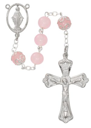 PINK ROSARY DELUXE BOXED