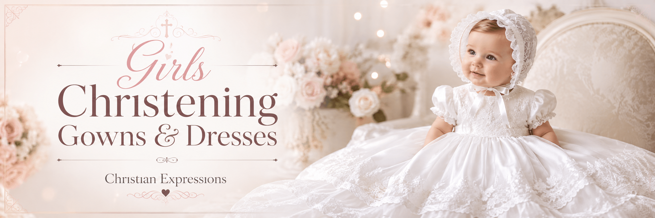 Shop Girls Christening Gowns & Dresses
