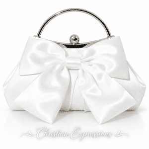 First Communion Clutch Purse with Large Satin Bow