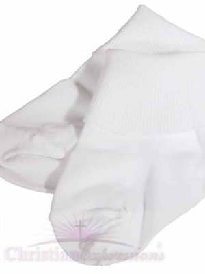 Boys White Christening Anklet Plain