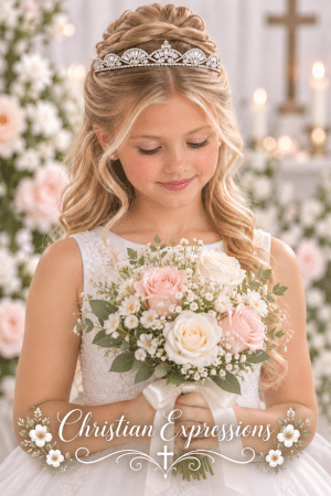 First Communion Rhinestone Tiara Crystal Fan Design
