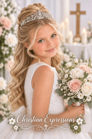 Elegant First Communion Tiara with Rhinestones and Crystals