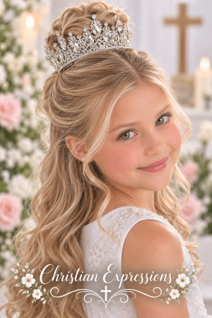 First Communion Bunwrap Crown Tiara