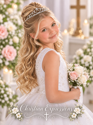 Simple First Communion Rhinestone Tiara