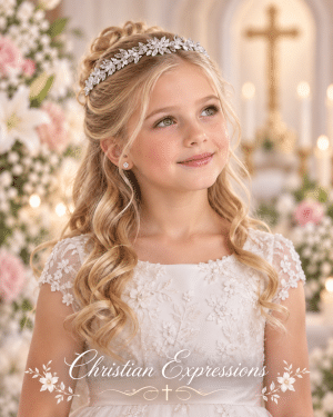 Rhinestone Leaf First Communion Tiara