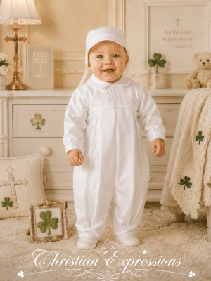 Boys Irish Baptism Outfit with Shamrocks