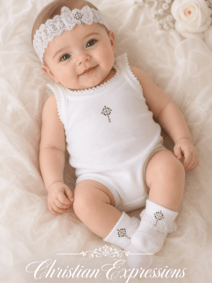Crystal Celtic Cross Christening Set