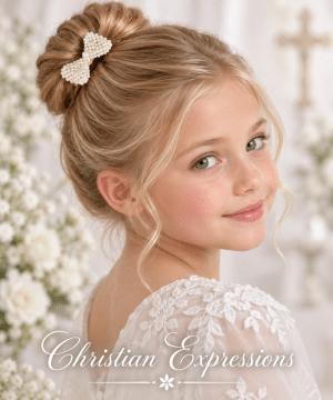 Pearl Bow First Communion Hair Clip