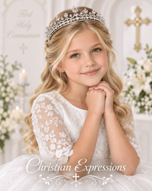 Girls Silver Sparkling Diamond First Communion Crown Tiara