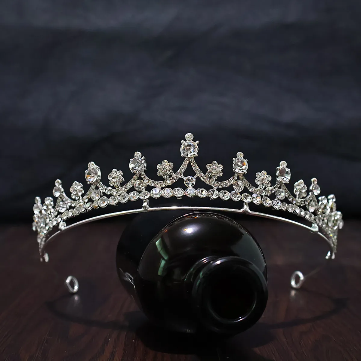 Girls Silver Sparkling Diamond First Communion Crown Tiara 2 Girls Silver Sparkling Diamond First Communion Crown Tiara - Image 2