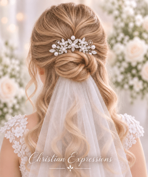 Elegant Flower Pearls First Communion Hair Comb