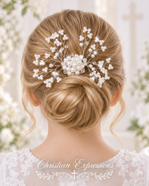 First Communion Crystal Pearl Spray Tiara