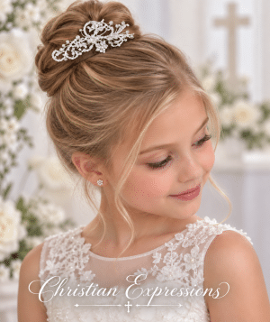 First Communion Rhinestone Crystal & Pearl Tiara