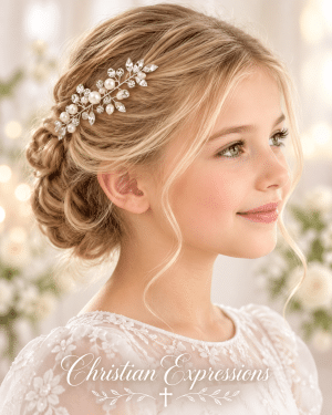 Pearl and Rhinestone First Communion Hairpiece