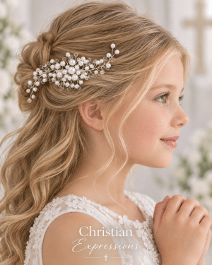 Pearl and Crystal Spray First Communion Hair Comb