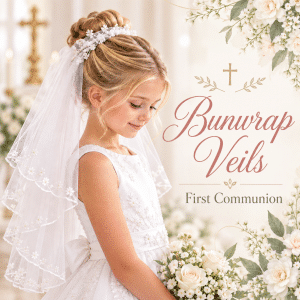 First Communion Bun Wrap Veils