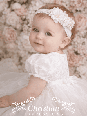Baby Girls Floral Christening Headband