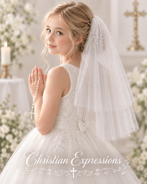 First Communion Veil with Pearl Spray 