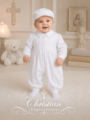 Long White Boys Celebration Set with Hat