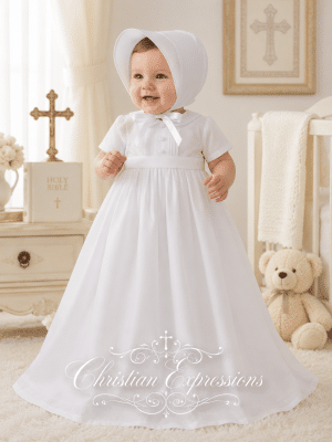 Boys Combed Cotton Christening Gown