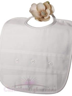 Boys Cotton Sateen Christening Bib