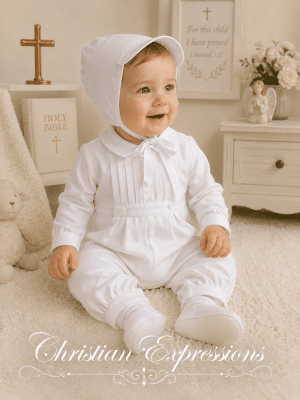 Boys Cotton Christening Coverall