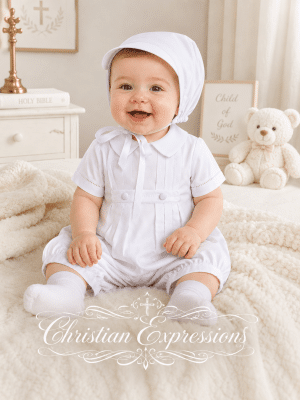 Boys Cotton Christening Romper