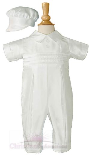 Boys One Piece Silk Christening Outfit