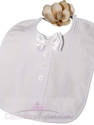Boys Christening Bib with Bowtie