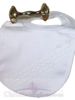 Boys Cotton Christening Bib