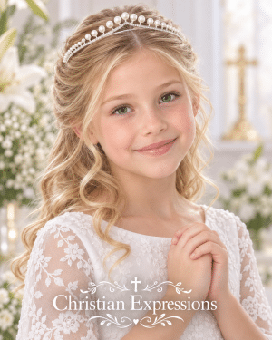 Girls First Communion Pearl & Rhinestone Crystal Tiara
