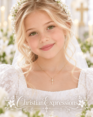 Girls First Communion Cross Necklace