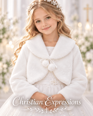 Soft Faux Fur First Communion Bolero Jacket