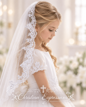Girls First Communion Lace Veil