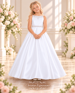 Satin A-Line First Communion Dress