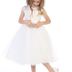 First Communion Dress with Beaded Bodice