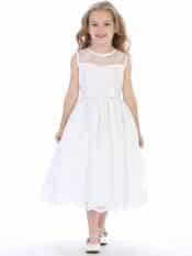First Communion Dress with Embroidered Tulle