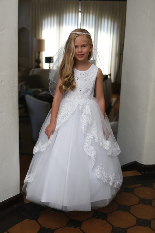 plain first communion dresses