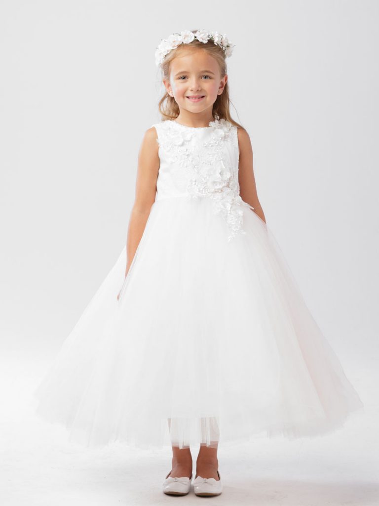 Floral Bodice First Communion Dress | Holy Communion Dresses for Sale
