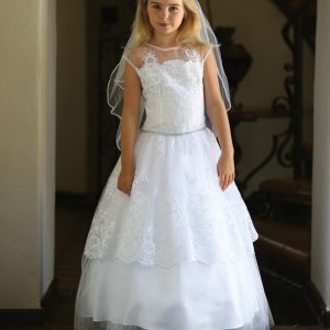 Layered Lace First Communion Dress | Lace First Communion Gowns on Sale