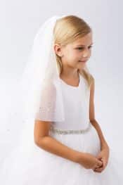 Rhinestone Beaded Holy Communion Veil