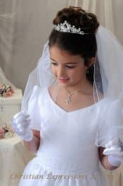 Rhinestone First Communion Tiara Crown 4393