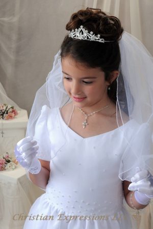 Rhinestone First Communion Tiara Crown 4393